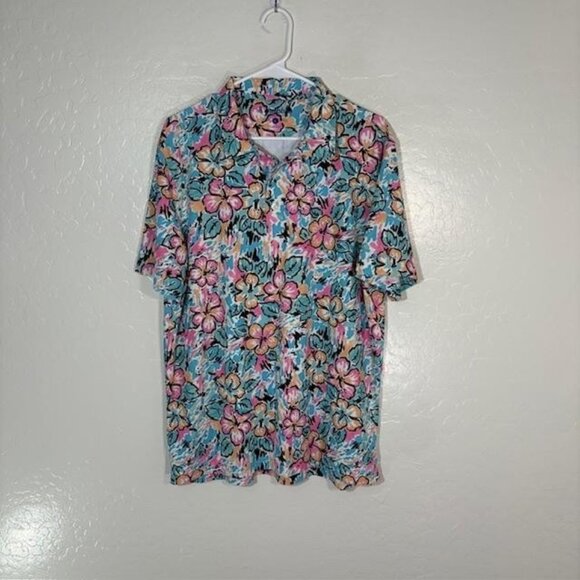 Chubbies Shirt Mens Large Aloha Hawaiian Short Sleeve Button Up Stretch Floral - Picture 1 of 7